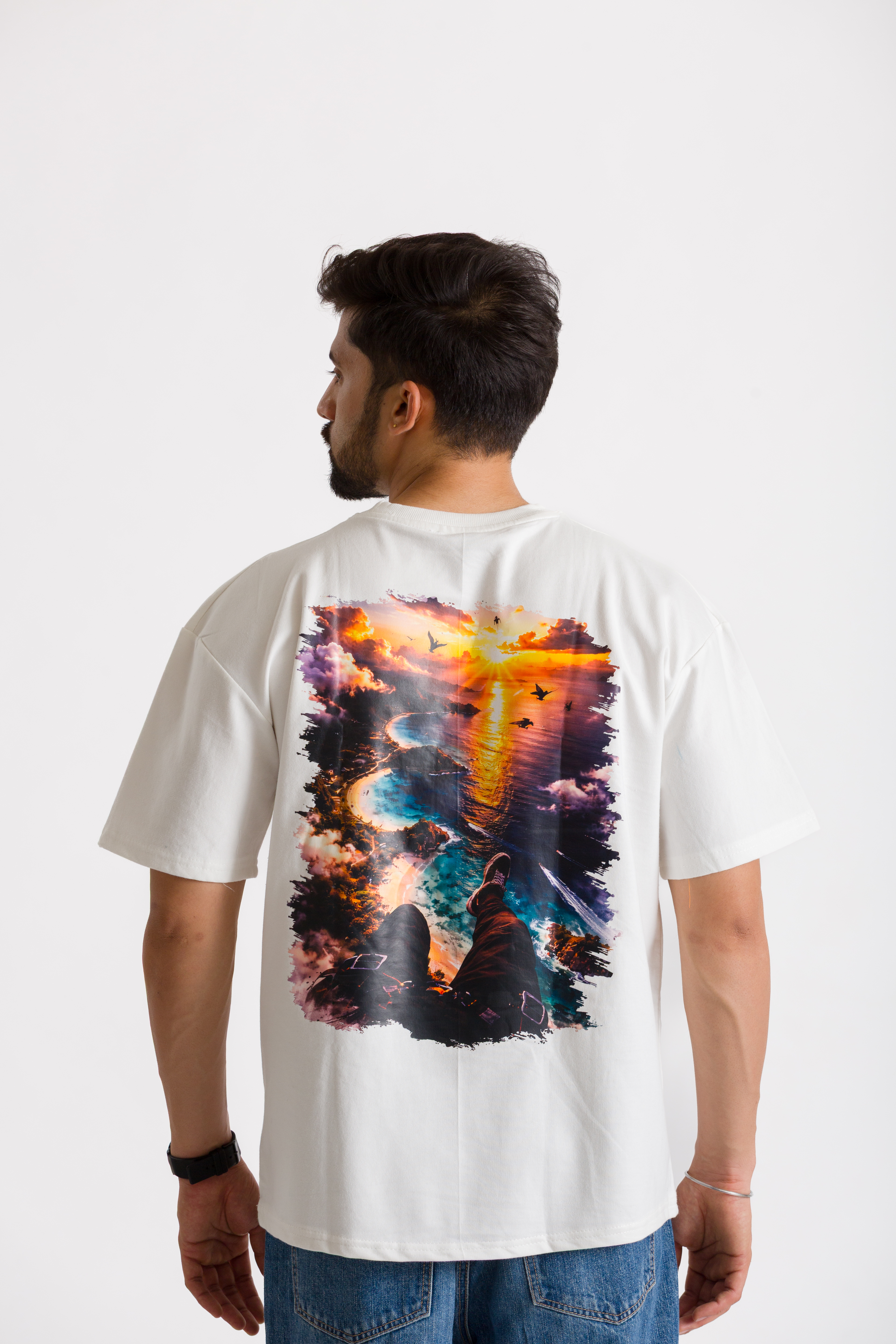 Fly High Back Printed Oversized T-Shirt